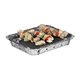 Relaxdays, parrilla desechable plateada, barbacoa instantánea, 2 pies, 500 g de carbón incluido, barbacoa de encendido duradero